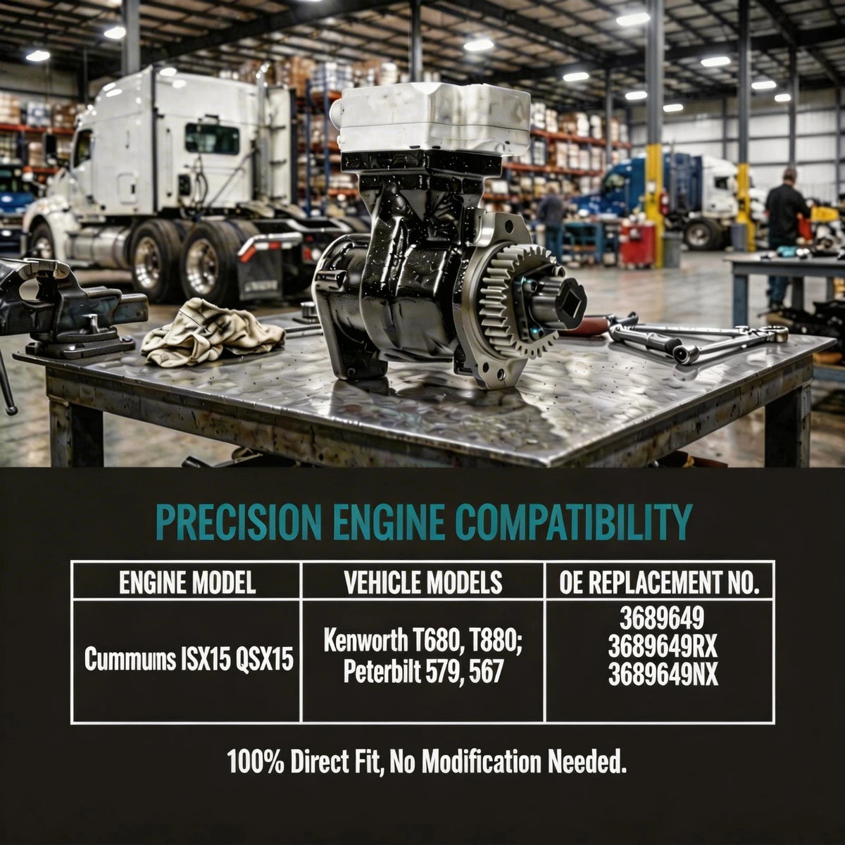Cummins ISX15 / X15 Air Brake Compressor — 3689649 — product photo 3