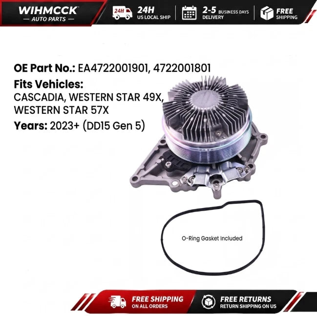 Detroit DD15 Water Pump — A4722001801 / EA4722001901 — product photo 1