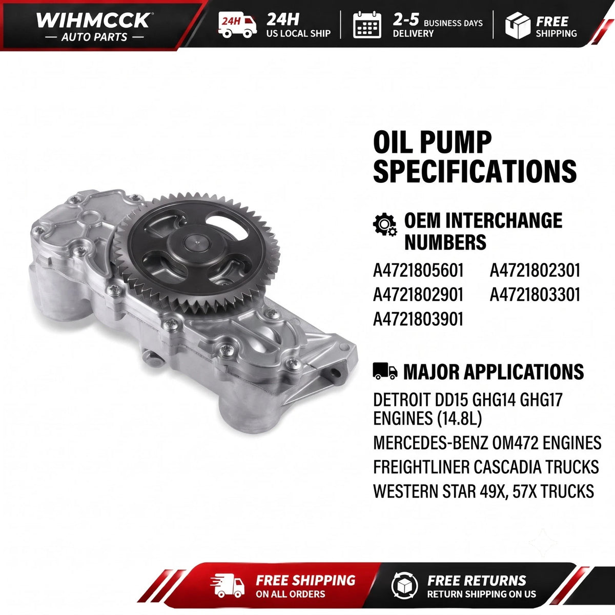 Detroit DD15 / DD16 Engine Oil Pump — A4721805601 — product photo 1