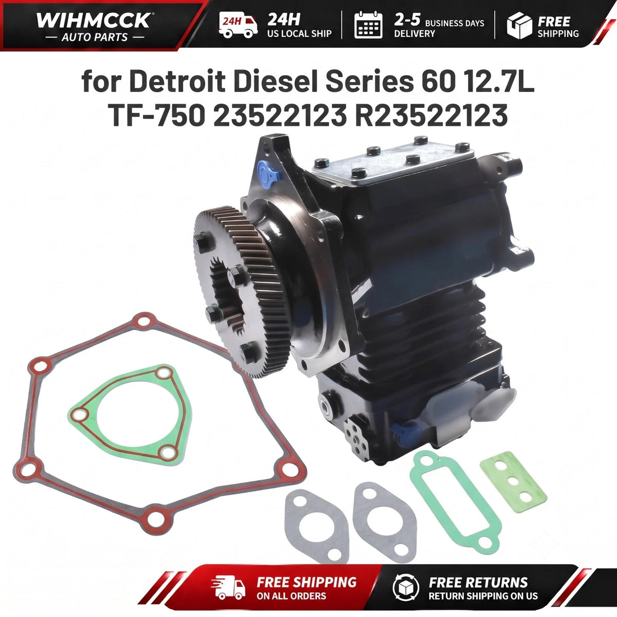Detroit Series 60 12.7L Air Compressor — 23522123, TF-750 Style — product photo 1