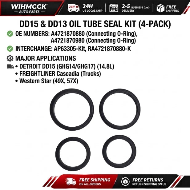 Detroit Oil Tube O-Ring Kit — A4721870880 / A4721870980 — product photo 1
