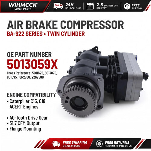 CAT C15 / C18 Air Brake Compressor — BA-922 Style, 5013059X — product photo 2