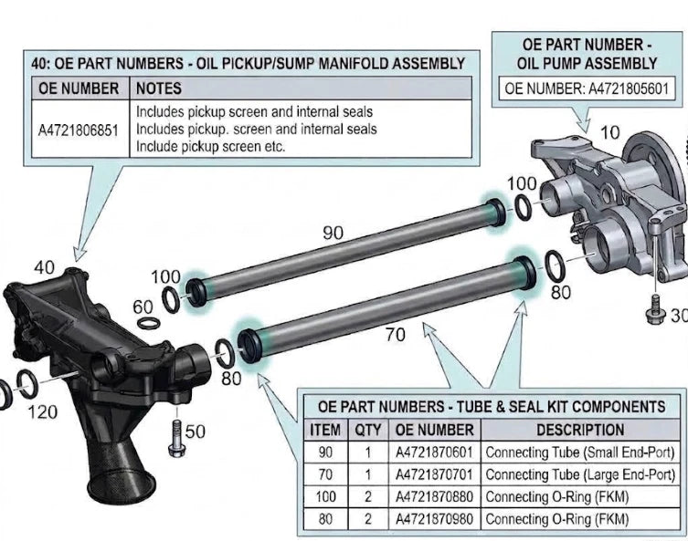 Detroit Oil Tube O-Ring Kit — A4721870880 / A4721870980 — product photo 4