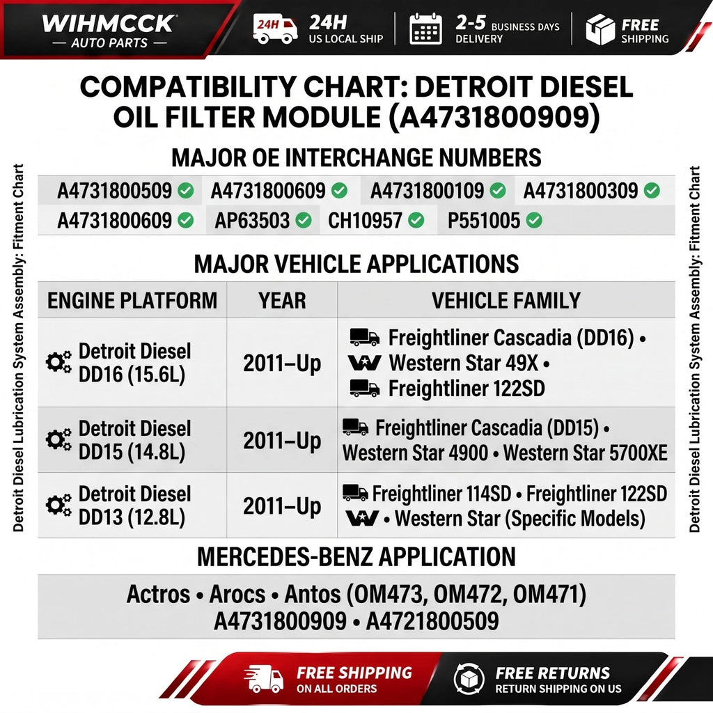 Detroit DD13 / DD15 / DD16 Oil Filter Kit — A4731800909 — product photo 2